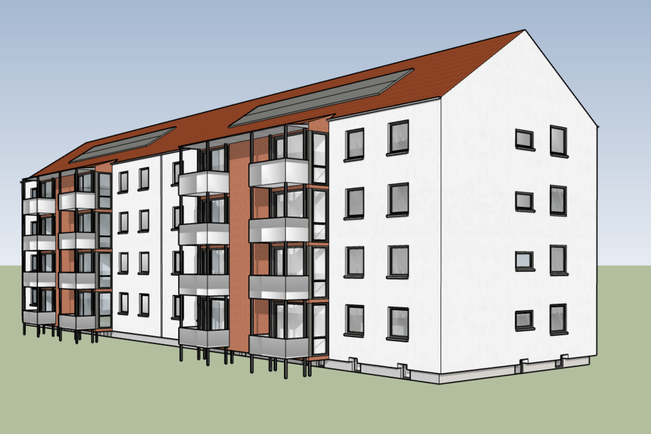 Visualisierung eines Hauses in der Schönböckener Straße, das umfassend modernisiert wird.