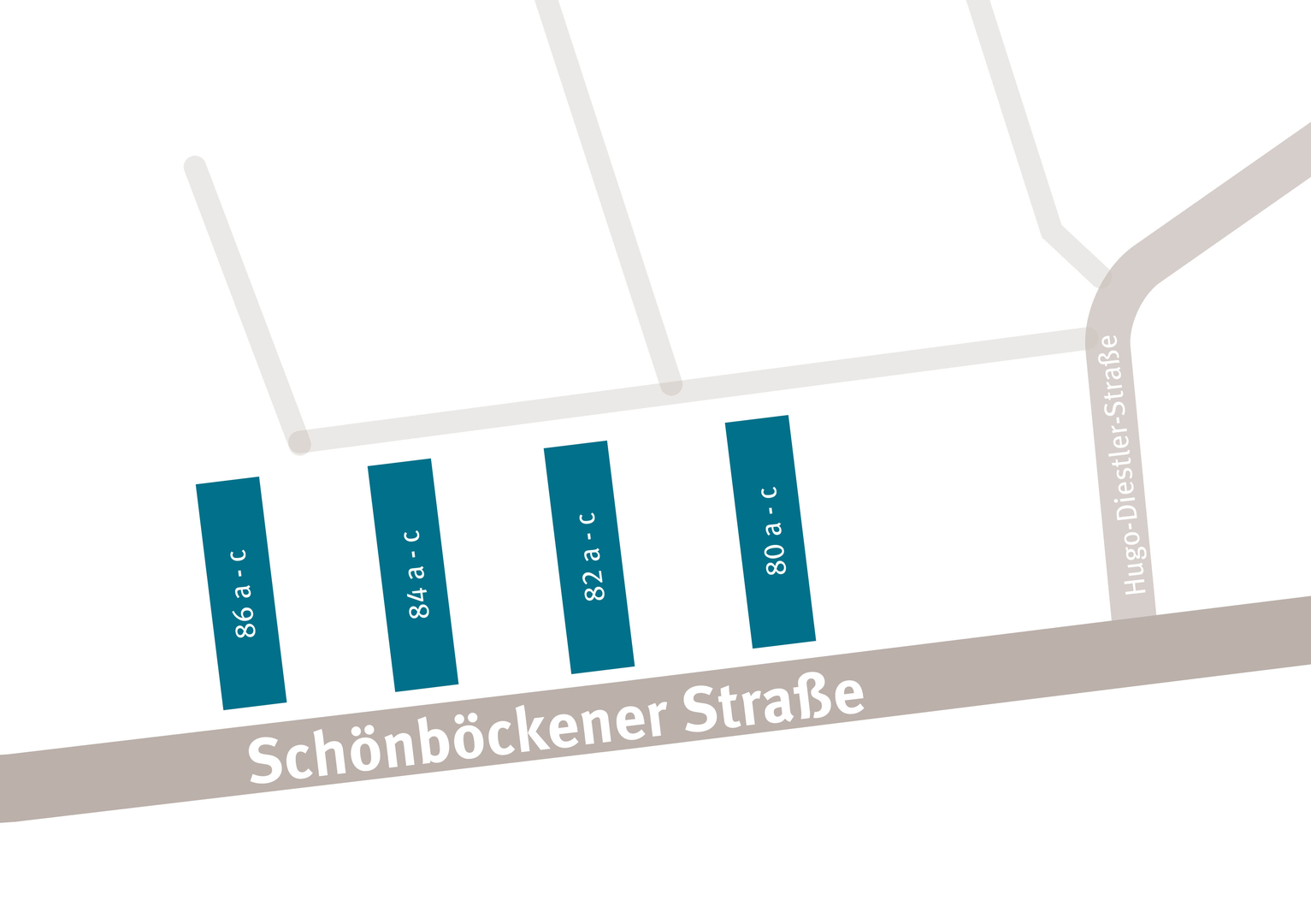 Lageskizze der Häuser Schönböckener Straße 80-86a Lageskizze der Häuser Schönböckener Straße 80-86a
